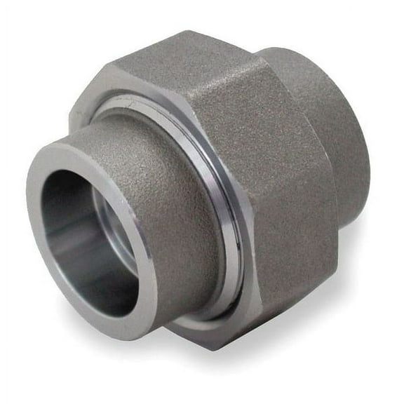 Union Union, 1" Pipe, Socket Weld, Black Forged Steel, Class 3000