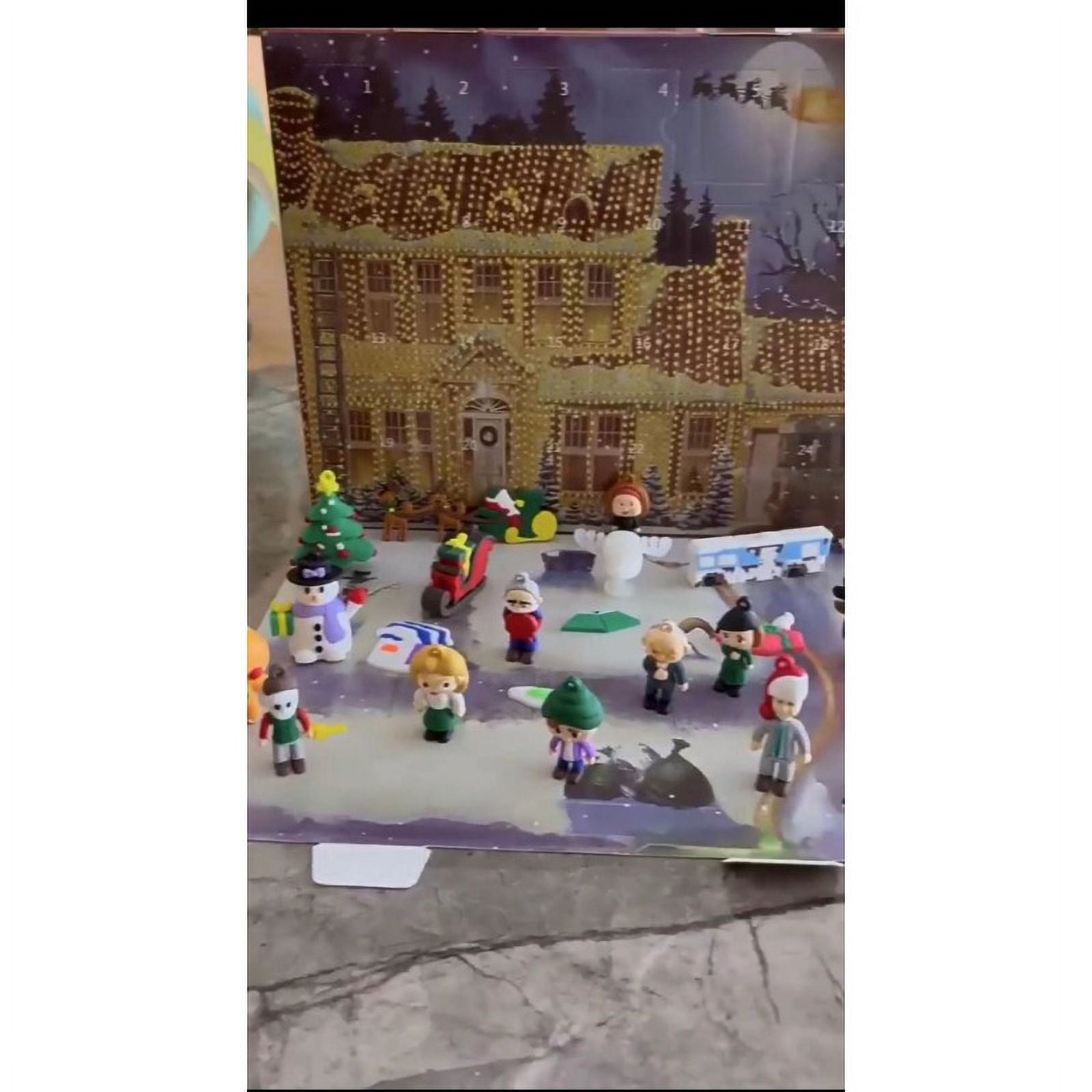 2024 Christmas 24 Grid Blind Box Gift Box Puzzle Blind Box Christmas Countdown Cute Toys Men's and Women's Festival Gifts Christmas Holiday Characters and Accessories Christmas Countdown Calendar Gift