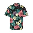 thumbnail image 4 of Xecao Green Tropical Leaves print Hawaiian shirt - a stylish short-sleeve button-down for men, perfect for casual beach and tropical outings., 4 of 9