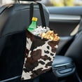 thumbnail image 4 of Yuyamidu Brown Cow Print Car Trash Bag for Trucks Cars SUVs Hanging Auto Storage Bag Travel Accessories Portable Vehicle Trash Can with Adjustable Button, 4 of 7