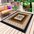 thumbnail image 4 of Outdoor Rug 3x5 ft Weatern Texas Star Brown Outdoor Large Area Rug Non Slip Rubber Rustic Wheat Ears Front Door Mat RV Rug Camping Carpet Patio Outdoor Rugs for Backyard Balcony Deck Porch Indoor, 4 of 9