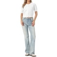 thumbnail image 2 of INSPIRE CHIC Summer Short Sleeve Cardigans Sweater Casual Cable Knit Button Down Crewneck Lightweight Sweater Tops XS White, 2 of 5