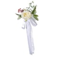 thumbnail image 2 of Silla de boda rústica con flores, decoración para el pasillo, respaldo de silla, decoración floral para blanco, 2 of 9