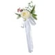 thumbnail image 2 of Silla de boda rústica con flores, decoración para pasillo de boda, banco creativo al aire libre con flores blanco, 2 of 9