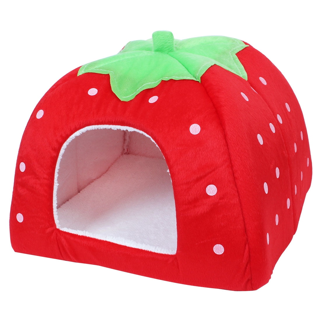 Pet Cat Dog Soft Fleece Strawberry Bed House Warm Cushion Basket XS~XL 116 