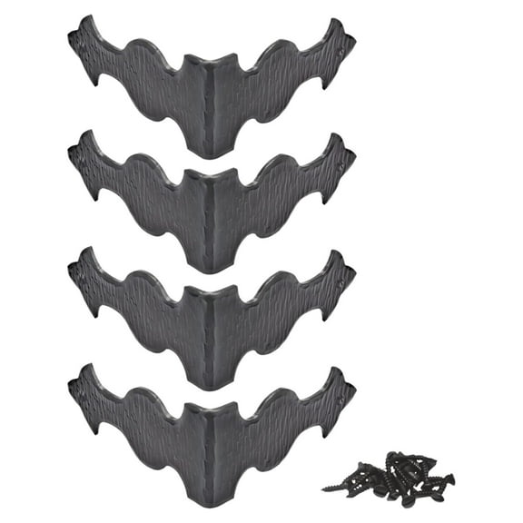 4 Pack 5 inch Metal Corner Protector - Black - Furniture Corner Hardware Corner Bracket Metal Embellishments for Wood Decorative Metal Trim The Sonora Series by Drevy