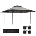 thumbnail image 3 of Outsunny 13' x 13' Pop Up Canopy Tent, UPF50+ Instant Tents for Parties, Height Adjustable, with Wheeled Carry Bag and 4 Sand Bags, Gray, 3 of 10