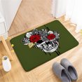 thumbnail image 1 of Alfombrilla de puerta con estampado de franela de calavera de Halloween, alfombrilla antideslizante absorbente para baño Wmkox8yii HFSH5494, 1 of 1
