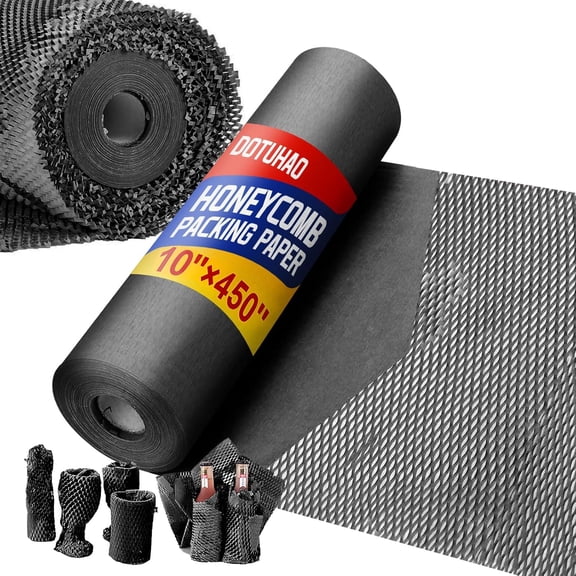 DOTUHAO Honeycomb Packing Paper, Wrapping Paper for Moving Shipping Packaging, Recyclable Moving Supplies With Fragile Sticker Labels and Twine