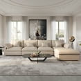 thumbnail image 4 of Sdorens 155" Cloud Couch Sectional Modular Sofa,Comfy Sectional Couch with Ottoman Deep Seat Chenille L Shaped Sofa,Modular Couches for Living Room,Bedroom and Apartment,Khaki, 4 of 15