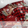 thumbnail image 4 of Christmas Red Snowman Bedding Duvet Cover Set Queen Size 4 Pieces Winter Snowflakes Tree Red Plaid Bedding Set with Zipper Closure, 1 Comforter Cover 90x92 Inches 1 Flat Sheet & 2 Pillow Cases, 4 of 7