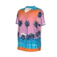 thumbnail image 6 of Fotbe Beach with Palm Trees Baseball Jersey Shirt for Men and Women, Casual Short Sleeves Button Down T-Shirt-Large, 6 of 9