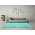 thumbnail image 3 of Ahgly Company Machine Washable Indoor Rectangle Abstract Turquoise Blue Contemporary Area Rugs, 7' x 9', 3 of 4