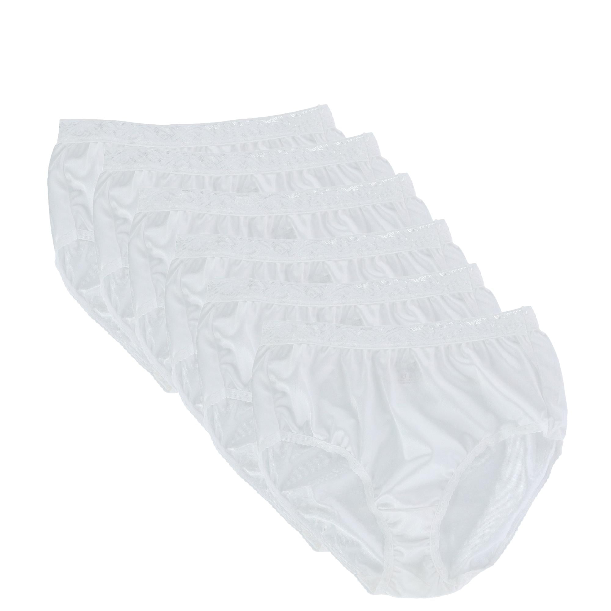 Fruit of the Loom Women's Nylon Lace Trim Brief Underwear (6 Pack