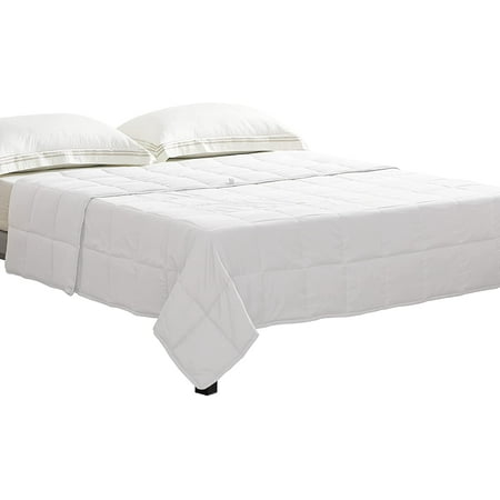 Exclusivo Mezcla White Weighted Blanket (60"x80" 15lbs),7-Layer Twin Size Heavy Blanket with Premium Glass Beads