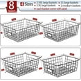 thumbnail image 2 of 8 Set, Extra Large Wire Baskets for Organizing with Lables, Cabinet Pantry Organization and Storage Bins - Metal Basket for Kitchen, Laundry, Garage, Fridge, Bathroom Countertop Organizer, Black, 2 of 12