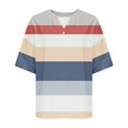 thumbnail image 4 of fatyb Summer Tops for Women V Neck Button T Shirts Short Sleeve Casual Loose Womens Blouses Tee, 4 of 5