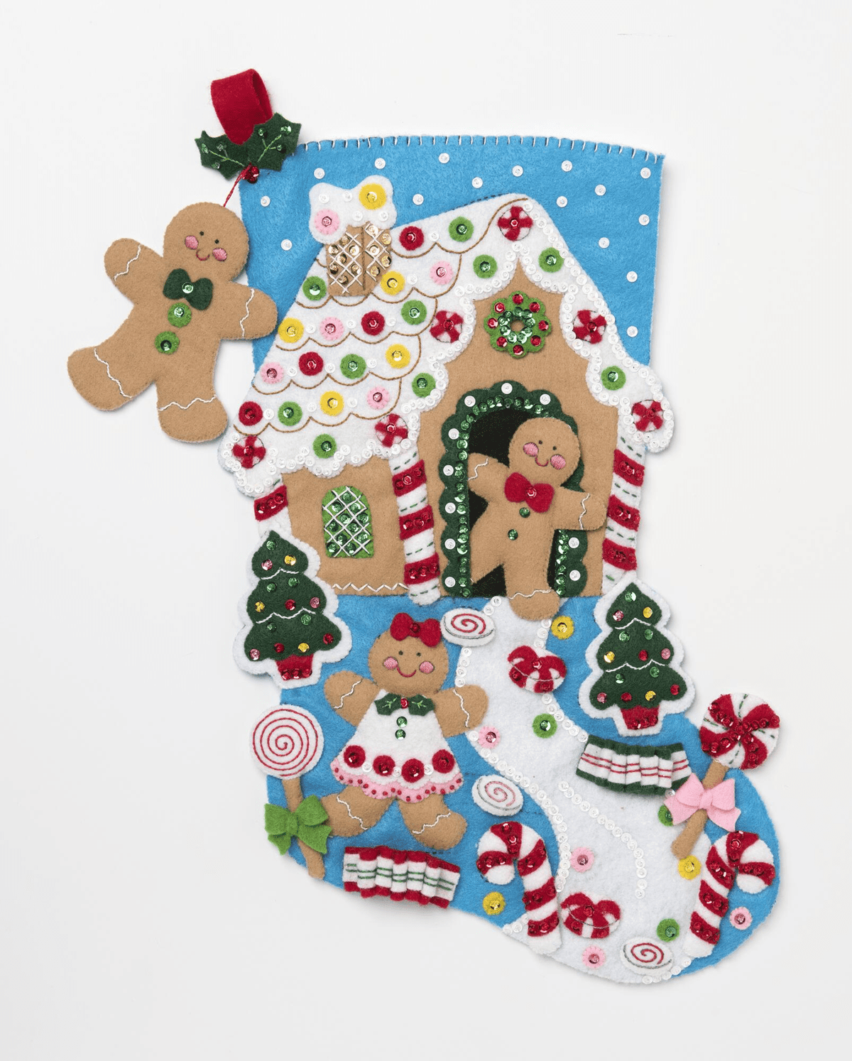 Bucilla Felt Stocking Kit, Gingerbread Dreams, 18 in, Multicolor, Felt