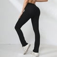 thumbnail image 3 of Domuza Womens Yoga Pants High Waisted Flare Leggings Bootcut Lounge Workout Bell Bottom Trousers Black S, 3 of 3