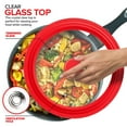 thumbnail image 4 of Modern Innovations Universal Lids (Set of 2) Fits 7 to 12-Inch Cookware, Silicone Replacement Pan Lid, Glass Top Covers for Skillets, Pots, Frying Pans, Cast Iron - Red, 4 of 7