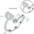 thumbnail image 2 of Anillo con letras para mujer, Plata de Ley 925, abierto, ajustable, con letras AZ, joyería con caja de regalo, 2 of 4
