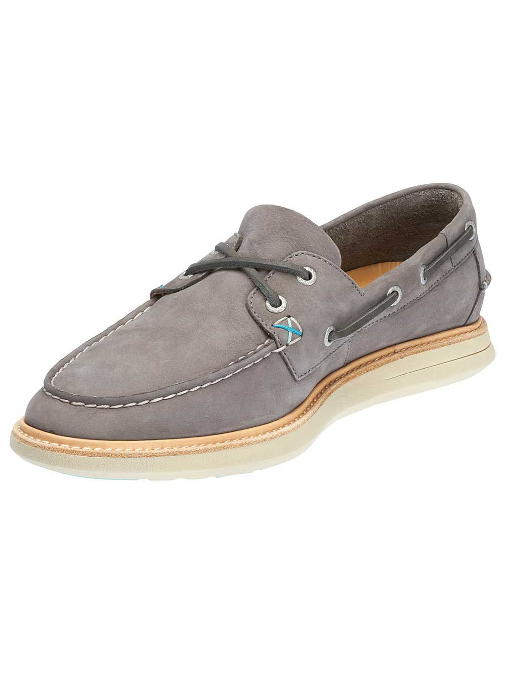 Sebago Sebago Mens Smyth Two Eye Boat Shoes in Dark Grey Nubuck