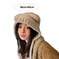 thumbnail image 6 of Naierhg Women Winter Hat Knitted Soft Thick Ear Protection Solid Color Elastic Cartooon Ear Decor Warm Heat Retention Unisex Couple Cap for Winter Khaki, 6 of 8