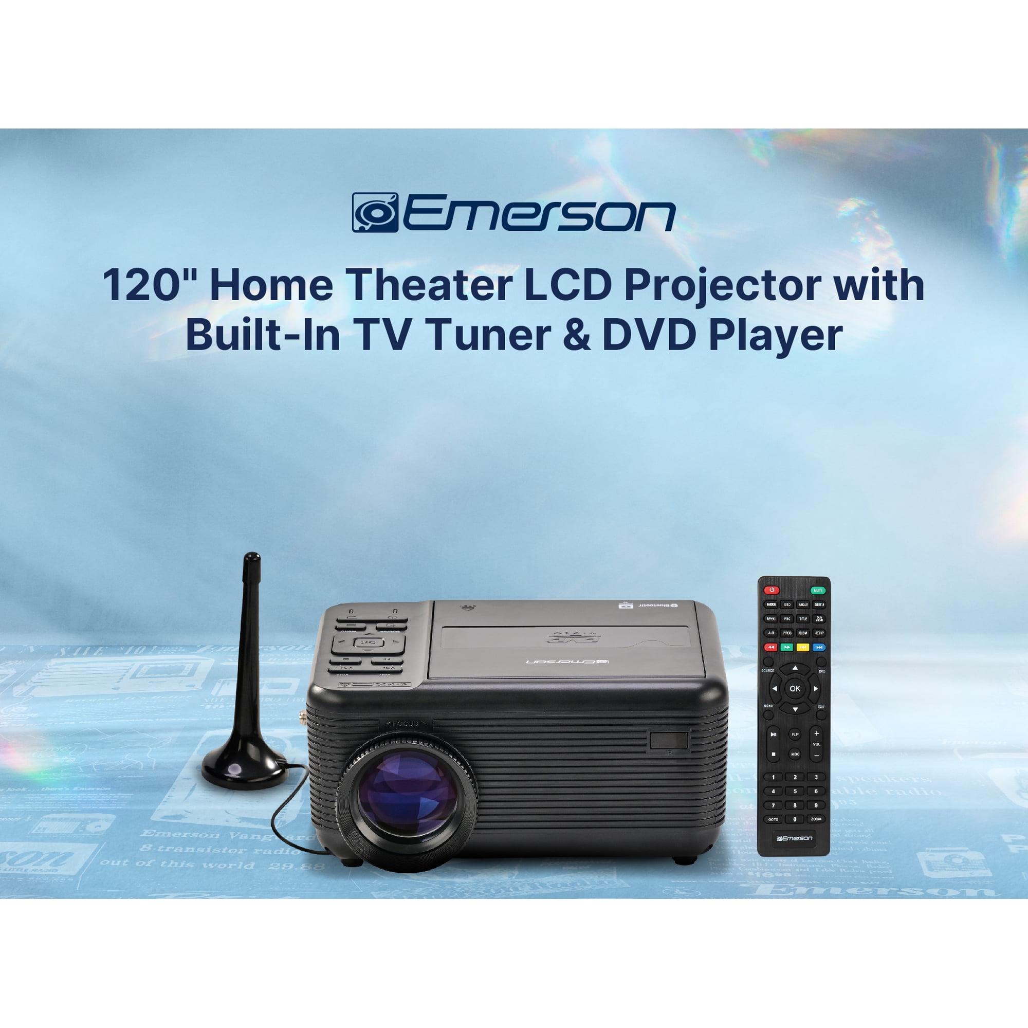 Emerson EVP-2504 120-Inch Home Theater LCD Projector with Built-In TV Tuner and DVD Player