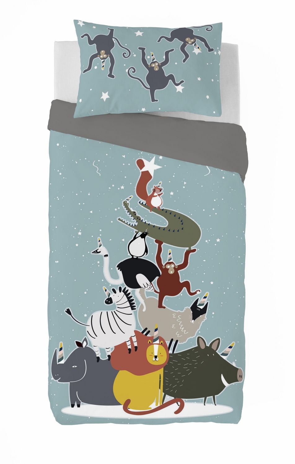 Gouchee Home Kei Animal Print Juenile Cotton Duvet Cover Set, Twin Size