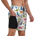thumbnail image 3 of Haiem Cute Dinosaur Mens Swim Trunks with Compression Liner 2 in 1 Swimming Shorts Stretch Swimwear Quick Dry,Board Shorts-Medium, 3 of 9