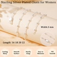 thumbnail image 4 of LUNVKY S925 Sterling Silver Plated Chains for Women Non-tarnish Necklace Birthday Graduation Prom Jewelry Gifts Teen Mom Female Lady Adult Wife Her Age Ideas 16/18/20/22 Inch, 4 of 7