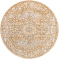 thumbnail image 1 of Unique Loom Isabella Tapis de Bordure de Pile Haute-Basse 5' x 5' Rond Beige/Orange, 1 of 2