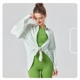 thumbnail image 4 of Camisas de Larga con Protección Solar UV UPF 50+ para Mujer, para Pesca, Senderismo, con Botones Verde Tierno L, 4 of 8