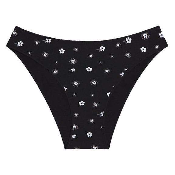 Panties for Women Solid Rib-knit Panty Women's Sexy Low Rise Hipster Cheeky Cotton Underwear Soft Stretch Bikini Panties High Cut Panties QIPOPIQ Clearance