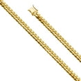 thumbnail image 2 of Wellingsale 14k Yellow Gold Polished Solid 6.5mm Miami Cuban Concaved Curb Chain Bracelet - 8.5", 2 of 6