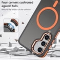 thumbnail image 6 of Case for Samsung Galaxy S24 Plus Magnetic [Compatible with Magsafe], Translucent Matte Back Phone Case for Samsung S24 Plus, Anti-Slip Shockproof Military Grade Drop Protection Cover- Orange, 6 of 7