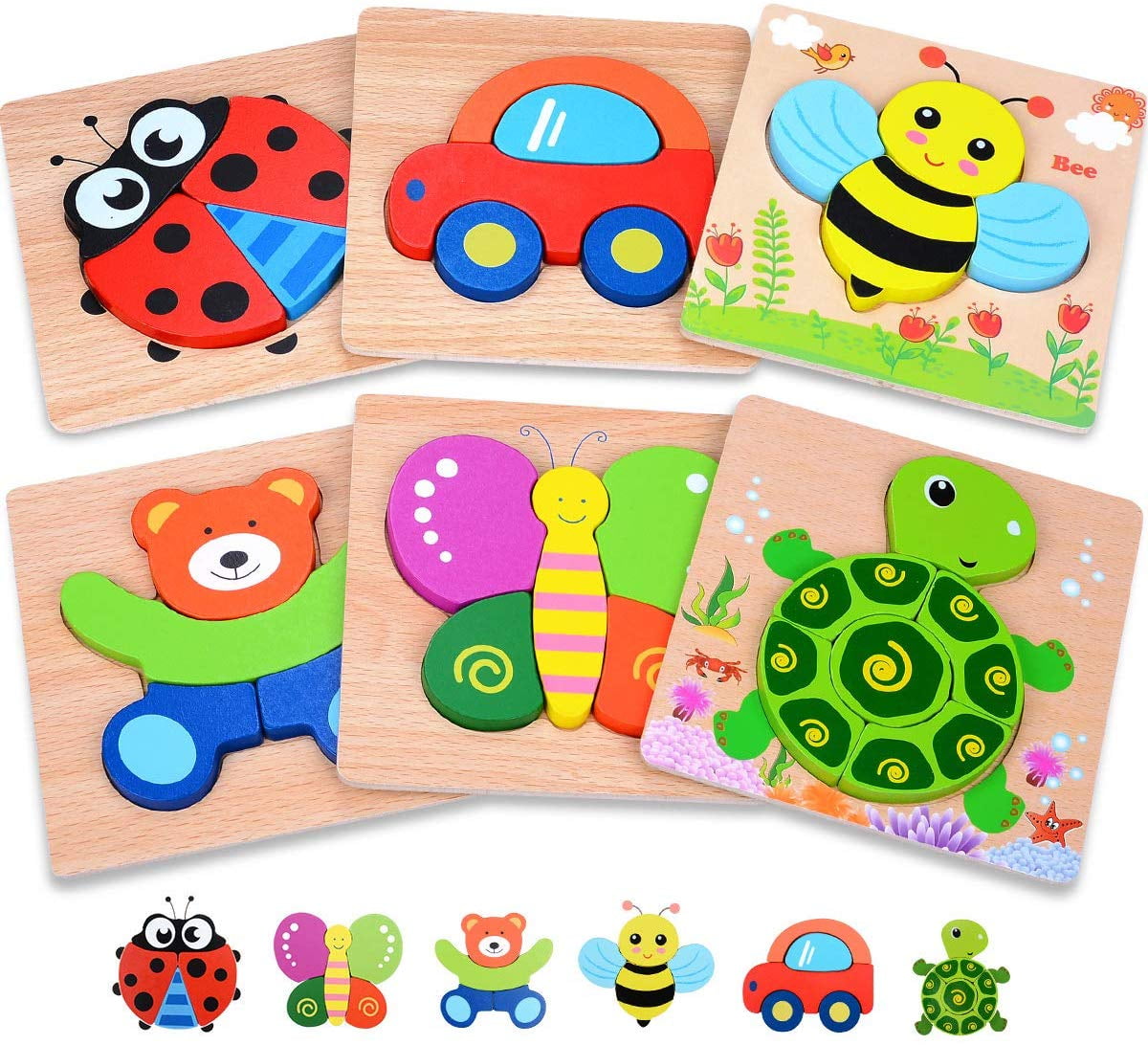 Details about   Educational Kids Learning Toy Wooden 3D Puzzle Jigsaw Animal For Children Baby 