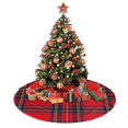 thumbnail image 4 of Falda para árbol de Navidad de tartán Royal Stewart, suave y divertida, decoración navideña navideña de granja de 36", 4 of 4