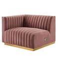 thumbnail image 4 of Modway Conjure Channel Tufted Performance Velvet 5-Piece Sectional in Gold Dusty Rose, 4 of 10