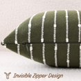 thumbnail image 3 of decorUhome Pack of 2 Decorative Jacquard Boucle Throw Pillow Covers 18x18 Inch, Soft Striped Pillowcases for Couch Sofa Home Decor, Military Green, 3 of 8