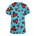 thumbnail image 5 of TIMIFIS Hauts de Blouse pour Femmes, Manches Courtes, Col en V, Imprimé, Poches, Bleu Imprimé, 5 of 5