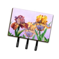 Carolines Treasures BB7445TH68 Purple and Yellow Iris Leash or Key Holder Triple Hook multicolor