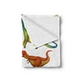 thumbnail image 2 of Dinosaur Soft Flannel Fleece Throw Blanket, Various Different Animals from Jurassic Period Cartoon Mammals Pattern, Cozy Plush for Indoor and Outdoor Use, 50" x 70", Multicolor, by Ambesonne, 2 of 5