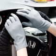 thumbnail image 3 of 1 par de guantes de verano finos de seda de hielo para ciclismo, conducción, protección solar, elásticos, para entrenamiento, protección solar, guantes de dedos completos., 3 of 3