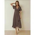 thumbnail image 2 of V-Neck Printed Viscose Maxi Dress, 2 of 5