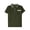 Army Green, variant on Men's Short Sleeve Polo Shirt, Contrast Trim Collared Top with Chest Pocket for Casual & Workwear White M