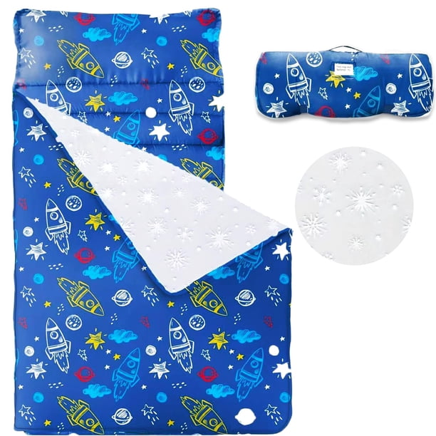 Alfombrilla de siesta para niños pequeños Haleeone con almohada y manta extraíbles