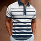 thumbnail image 2 of Playera de Manga Corta Athleisure con Media Cremallera y Solapa Impresa en 3D para Hombre Pompotops  oipoqjl24989, 2 of 3