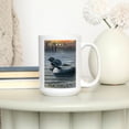 thumbnail image 3 of 15 fl oz Ceramic Mug, Copper Harbor, Michigan, Loon Family, Dishwasher & Microwave Safe, 3 of 5