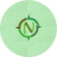 thumbnail image 1 of Ahgly Company Indoor Round Patterned Mint Green Area Rugs, 4' Round, 1 of 6